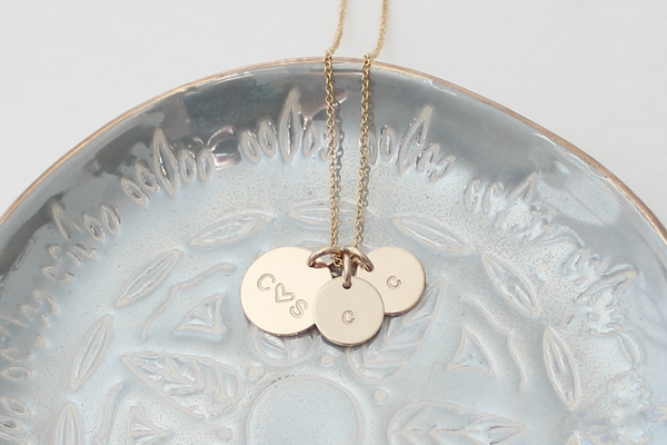 Family Initials Necklace (with Two "Little" Discs)