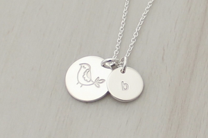 Initial Necklace - Big & Little Discs