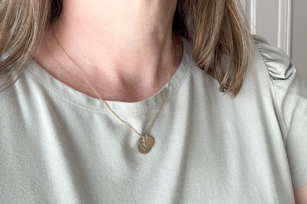 Initial Necklace - Big & Little Discs