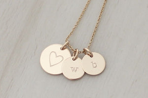 Initial Necklace - Big & Little Discs