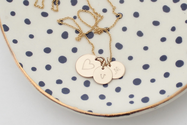 Initial Necklace - Big & Little Discs