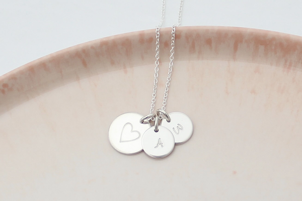 Initial Necklace - Big & Little Discs