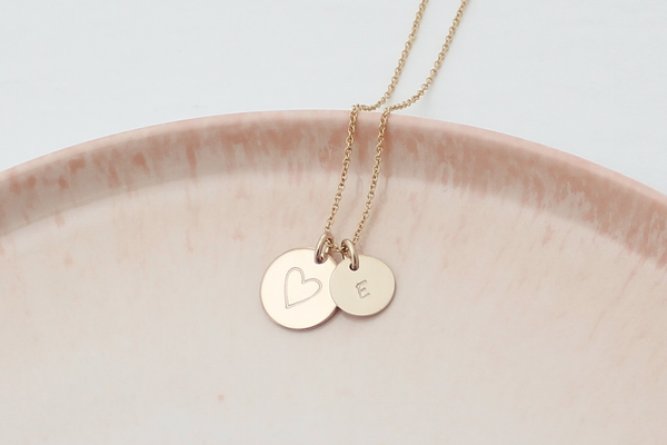 Initial Necklace - Big & Little Discs