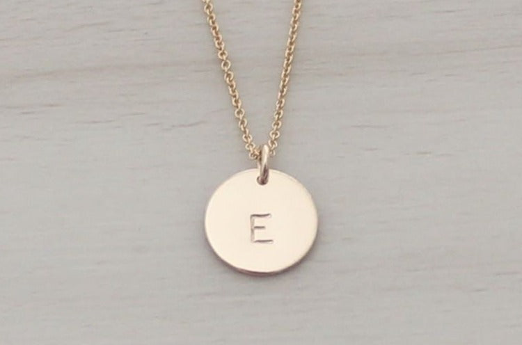 Initial Disc Necklace - 1/2" (One Disc)