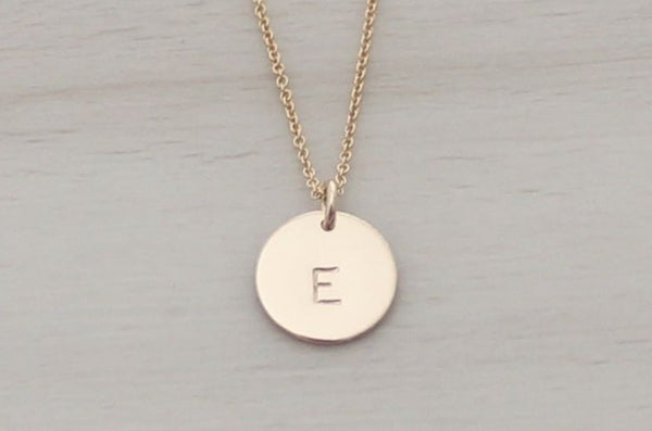 Initial Disc Necklace - 1/2" (One Disc)