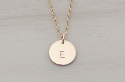 Initial Disc Necklace - 1/2" (One Disc)