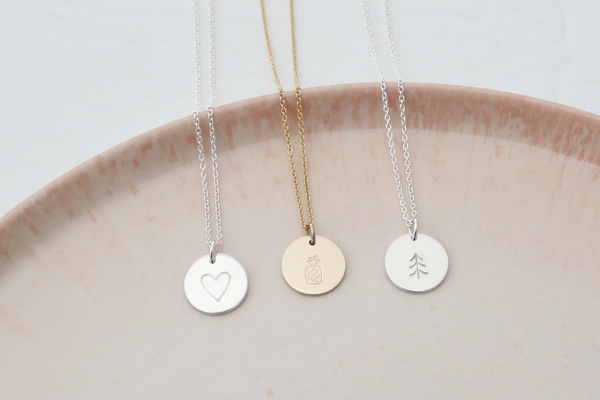 Disc Necklace with a Symbol - 1/2" (One Disc)