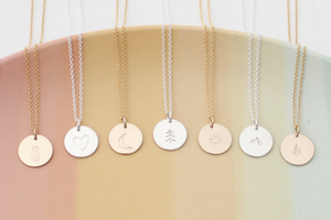 Disc Necklace with a Symbol - 1/2" (One Disc)