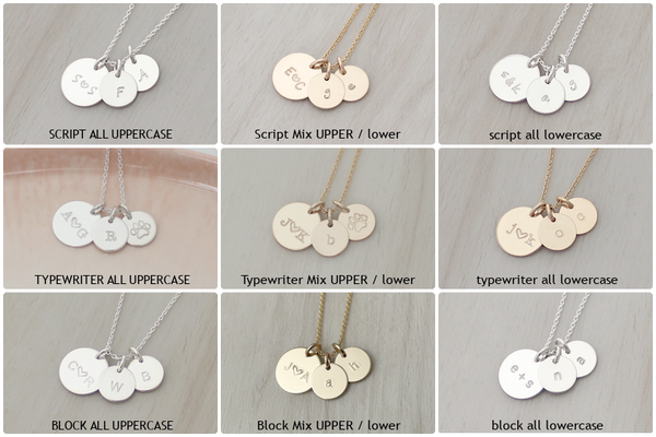 Family Initials Necklace with a Paw Print