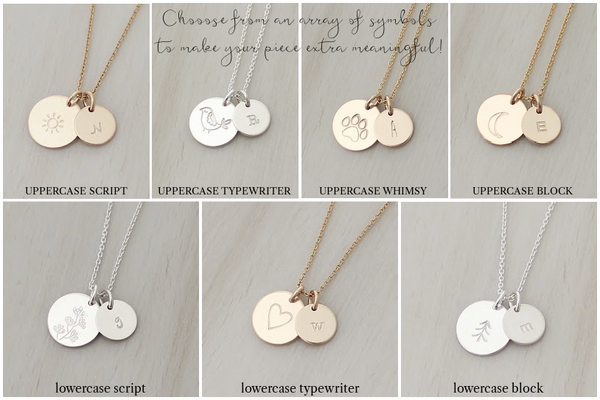 Initial Necklace - Big & Little Discs