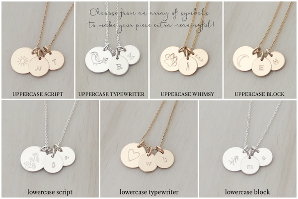 Initial Necklace - Big & Little Discs