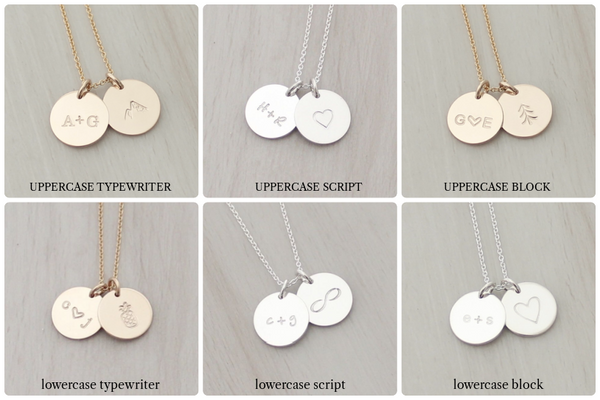 Disc Necklace "Sweetheart" version - 1/2" (Two Discs)