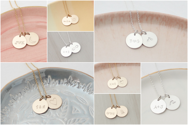 Disc Necklace "Sweetheart" version - 1/2" (Two Discs)