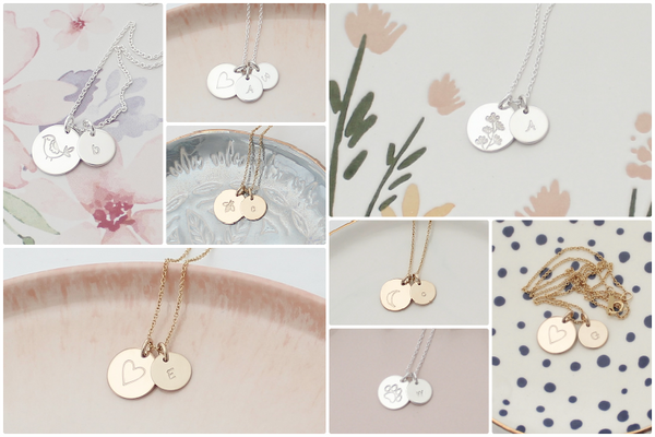 Initial Necklace - Big & Little Discs