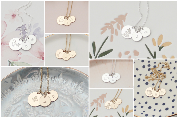 Initial Necklace - Big & Little Discs