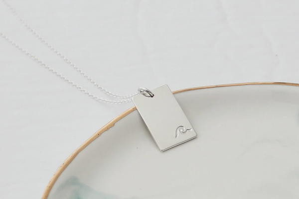 Rectangle Necklace with a Symbol / Initial