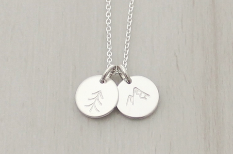 Disc Necklace with Symbols - 3/8" (Two Discs)