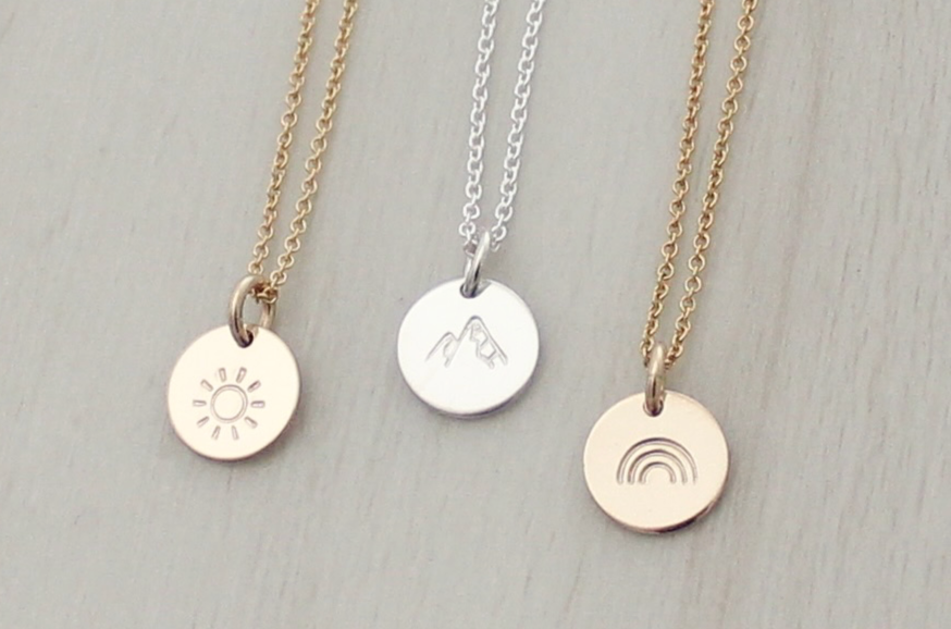 Disc Necklace with a Symbol - 3/8" (One Disc)