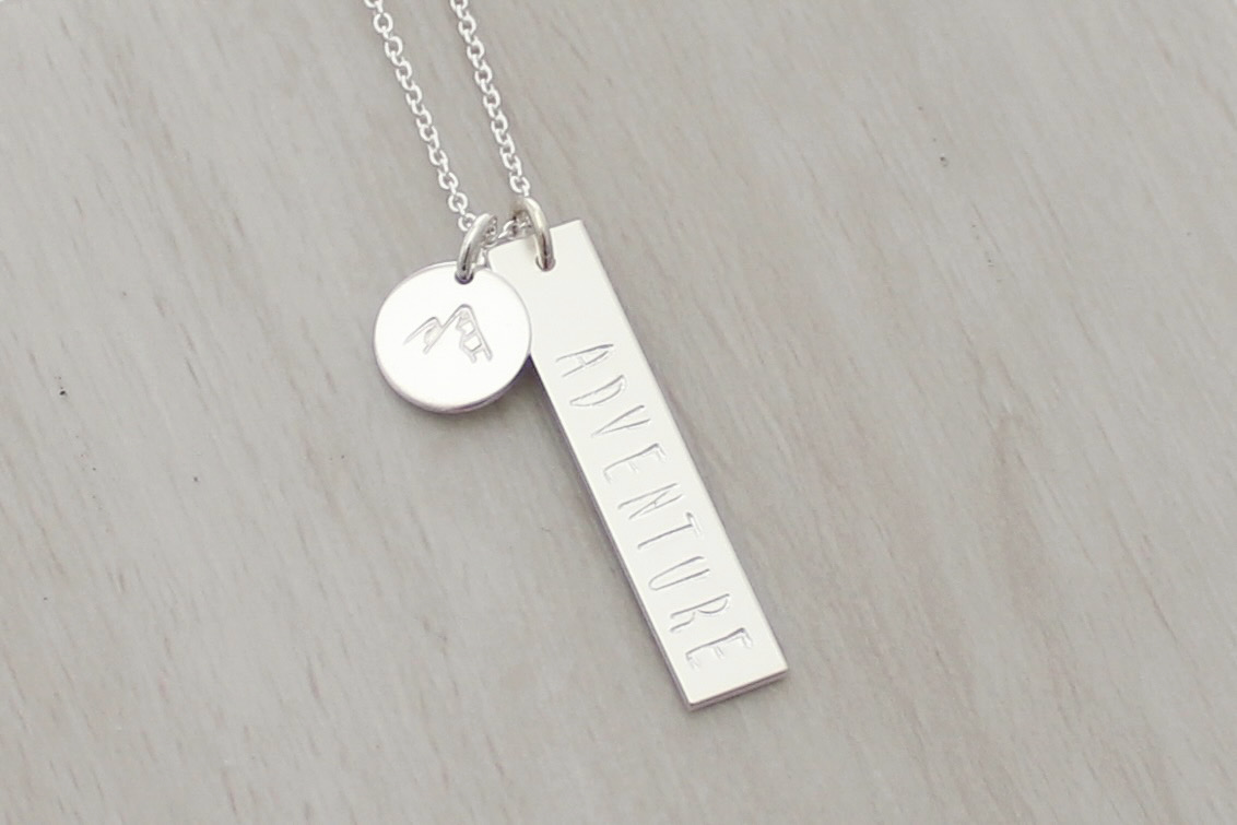 "Life is Beautiful" Disc & Bar Necklace