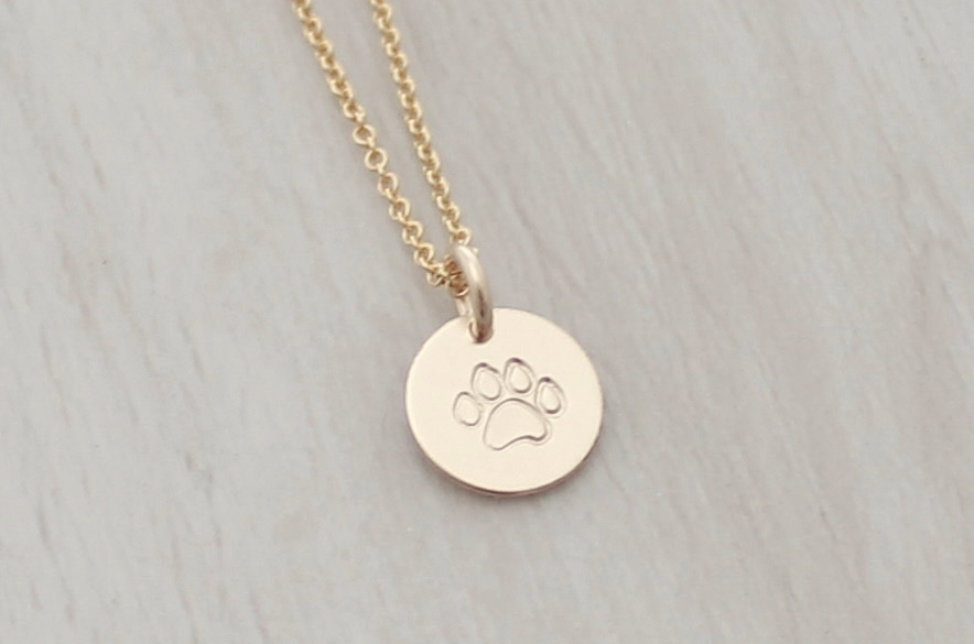 Paw Print Necklace - 3/8" Disc