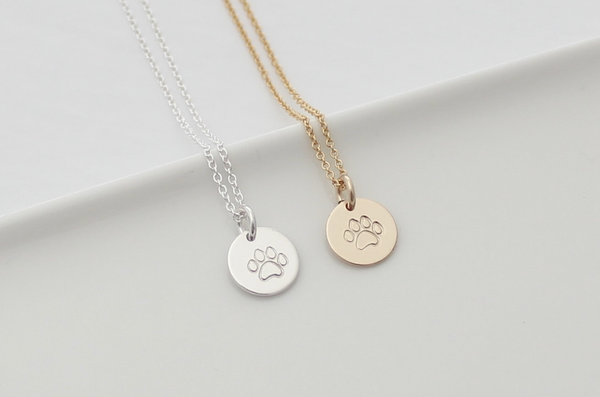 Paw Print Necklace - 3/8" Disc