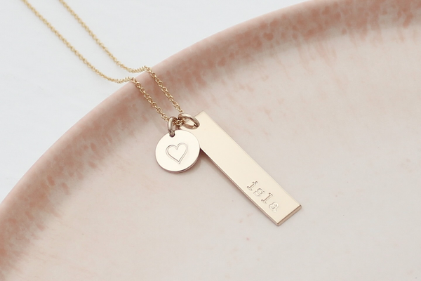 "Life is Beautiful" Disc & Bar Necklace