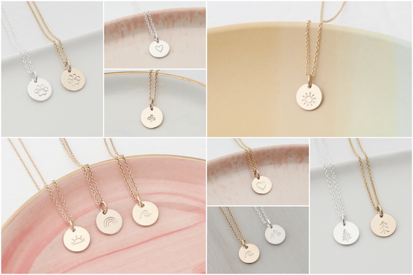 Disc Necklace with a Symbol - 3/8" (One Disc)