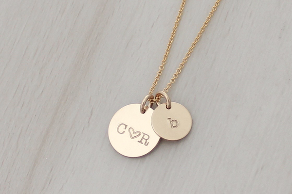 Family Initials Necklace (with One "Little" Disc)