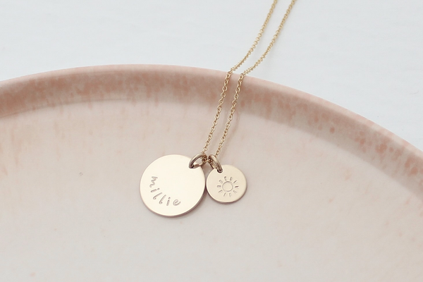 Name Necklace - Big & Little Discs