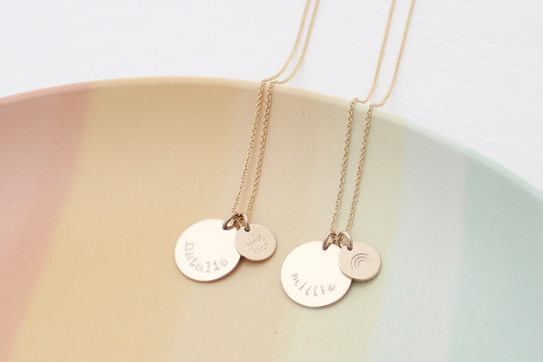 Name Necklace - Big & Little Discs