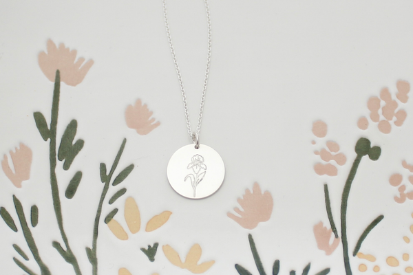 Birth Month Flower Necklace - 5/8" (One Disc)