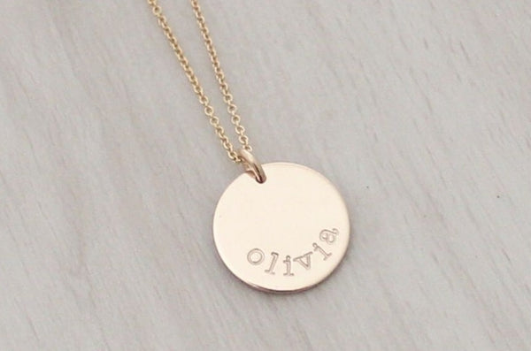 Name Disc Necklace - 5/8"