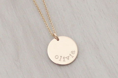 Name Disc Necklace - 5/8"