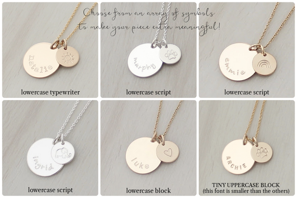 Name Necklace - Big & Little Discs