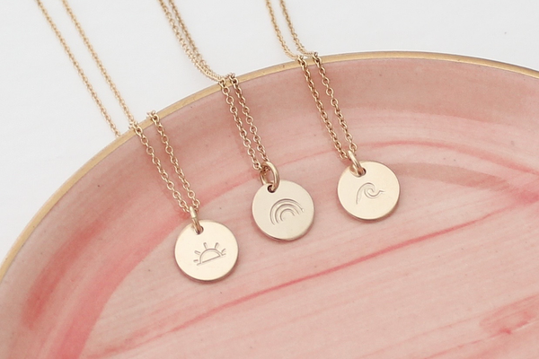 Disc Necklace with a Symbol - 3/8" (One Disc)