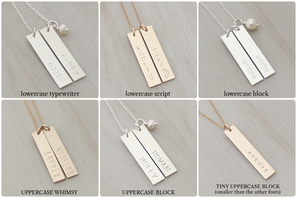 Vertical Name Bars Necklace (Two Bars)