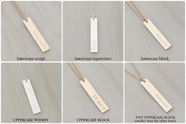 Vertical Name Bar Necklace