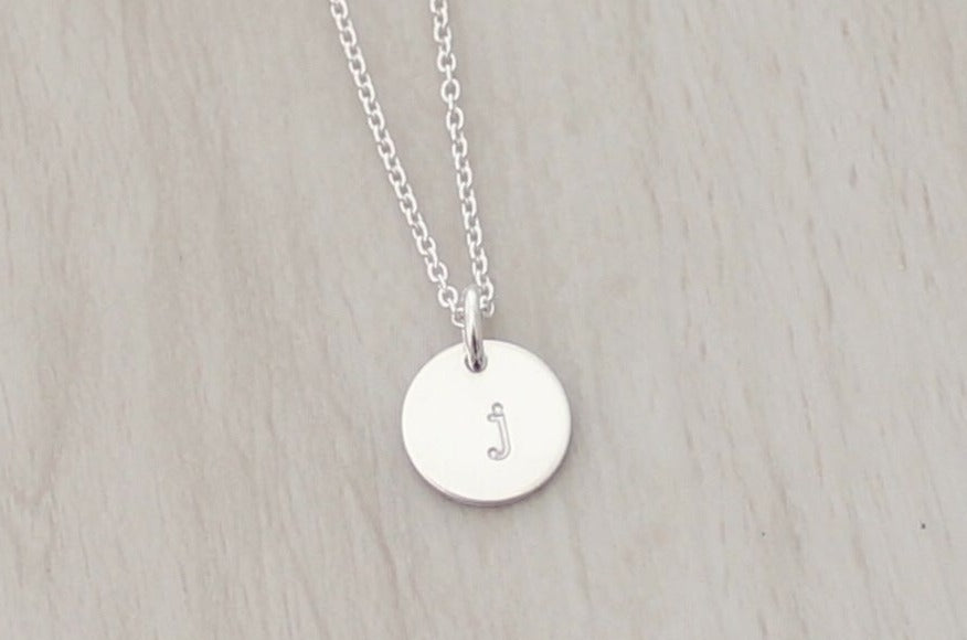 Initial Disc Necklace - 3/8" (One Disc)