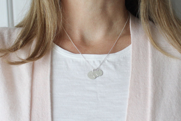 Family Initials Necklace with a Paw Print