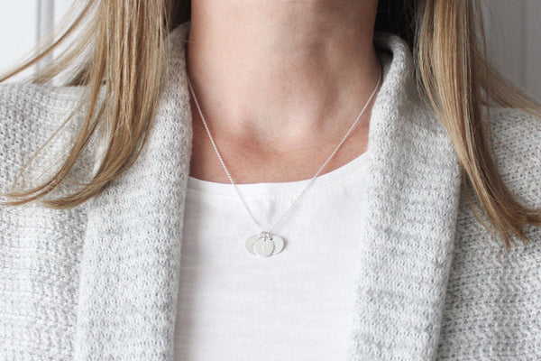 Paw Print Initials Necklace - 3/8" (Three Discs)