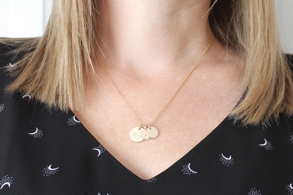 Family Initials Necklace with a Paw Print