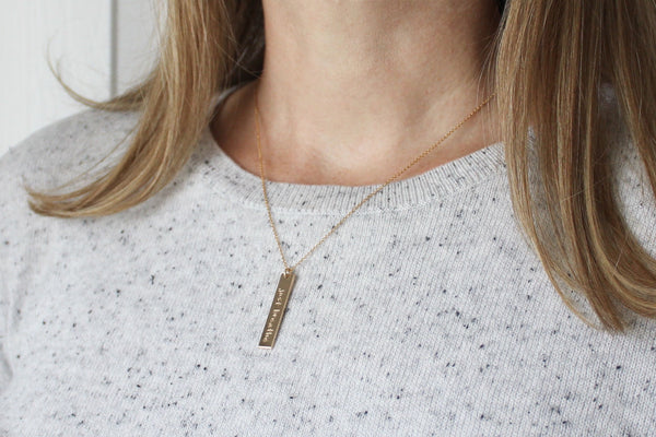 Pawsitively Love Vertical Name Bar Necklace