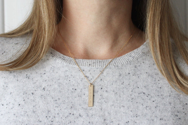 Pawsitively Love Vertical Name Bar Necklace