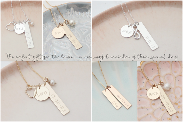 "Our Day" Wedding Date Necklace with Heart Charm