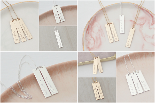 Vertical Name Bars Necklace (Two Bars)