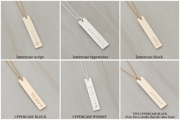 Pawsitively Love Vertical Name Bar Necklace