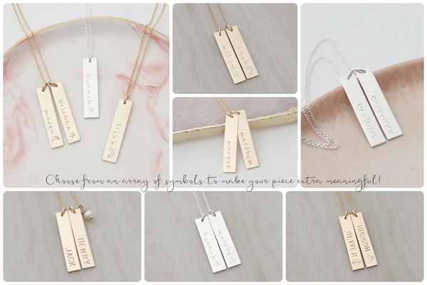 Vertical Name Bars Necklace (Two Bars)