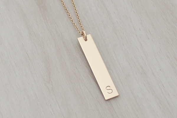 Vertical Name Bar Necklace