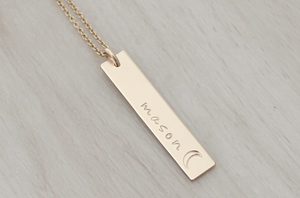 Vertical Name Bar Necklace