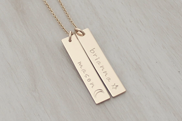 Vertical Name Bars Necklace (Two Bars)